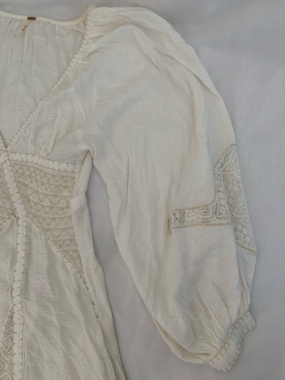 Free People "Southwest" Lace Maxi Dress in Ivory - Size S EUC - Picture 8 of 16